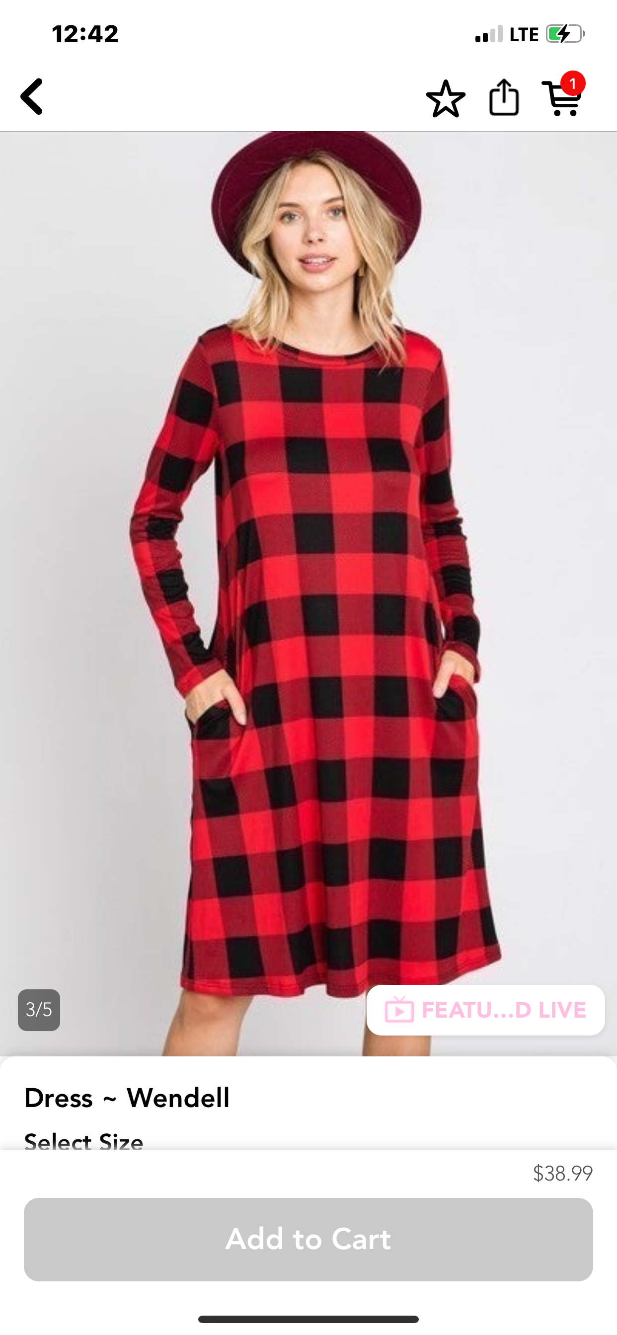 Red and black dress
