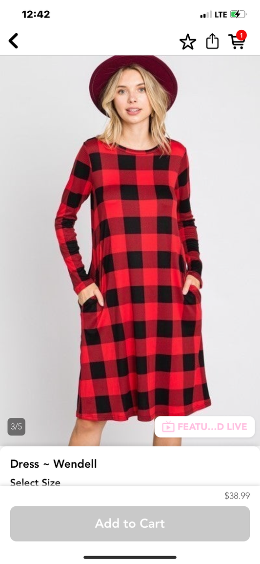 Red and black dress